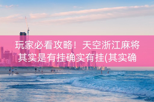 玩家必看攻略！天空浙江麻将其实是有挂确实有挂(其实确实有挂)