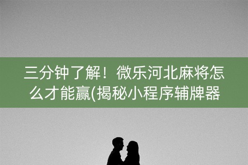 三分钟了解！微乐河北麻将怎么才能赢(揭秘小程序辅牌器)