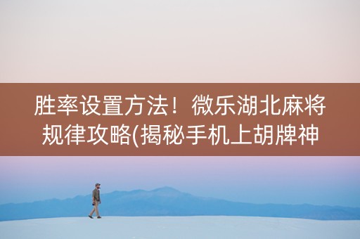 胜率设置方法！微乐湖北麻将规律攻略(揭秘手机上胡牌神器)