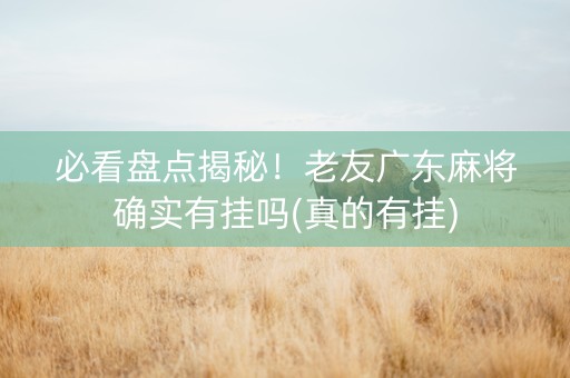 必看盘点揭秘！老友广东麻将确实有挂吗(真的有挂)