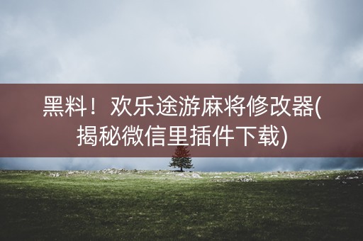 黑料！欢乐途游麻将修改器(揭秘微信里插件下载)