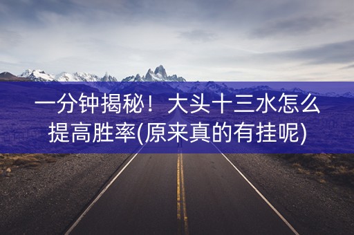 一分钟揭秘！大头十三水怎么提高胜率(原来真的有挂呢)