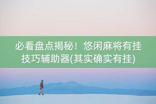 必看盘点揭秘！悠闲麻将有挂技巧辅助器(其实确实有挂)
