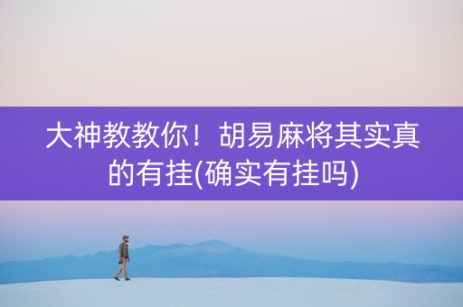 大神教教你！胡易麻将其实真的有挂(确实有挂吗)