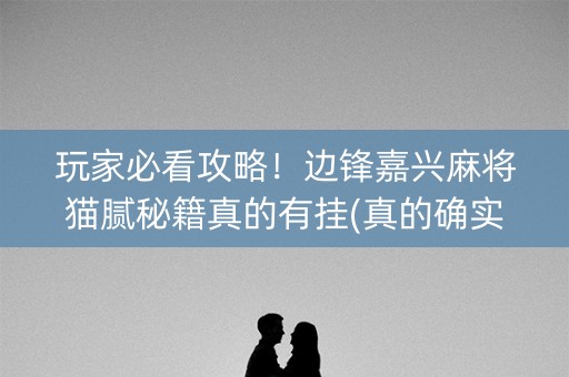 玩家必看攻略！边锋嘉兴麻将猫腻秘籍真的有挂(真的确实是有挂)