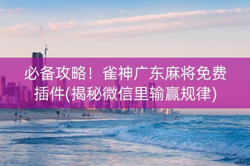 必备攻略！雀神广东麻将免费插件(揭秘微信里输赢规律)