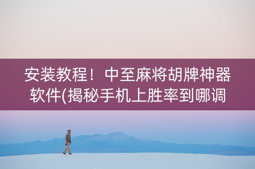 安装教程！中至麻将胡牌神器软件(揭秘手机上胜率到哪调)