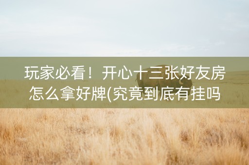 玩家必看！开心十三张好友房怎么拿好牌(究竟到底有挂吗)