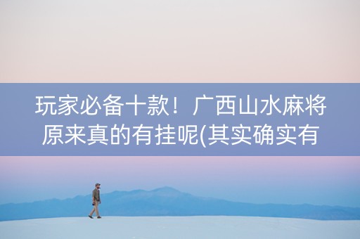 玩家必备十款！广西山水麻将原来真的有挂呢(其实确实有挂)