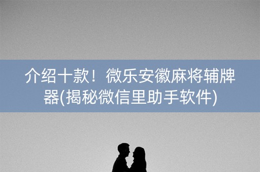 介绍十款！微乐安徽麻将辅牌器(揭秘微信里助手软件)