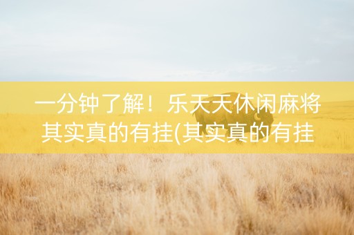 一分钟了解！乐天天休闲麻将其实真的有挂(其实真的有挂)