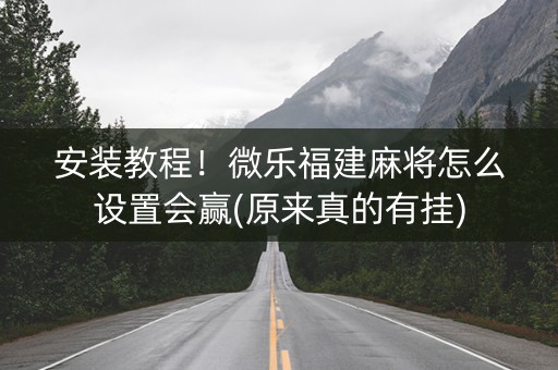 安装教程！微乐福建麻将怎么设置会赢(原来真的有挂)
