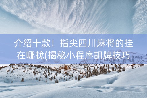 介绍十款！指尖四川麻将的挂在哪找(揭秘小程序胡牌技巧)