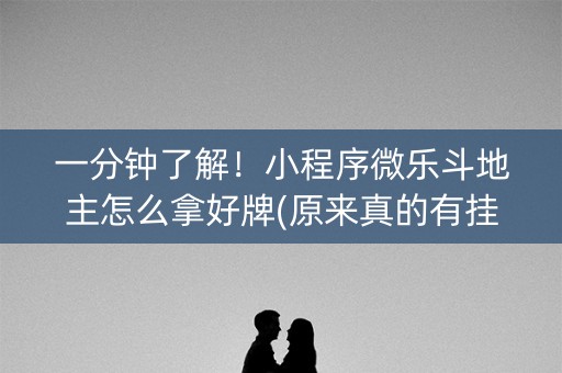 一分钟了解！小程序微乐斗地主怎么拿好牌(原来真的有挂呢)