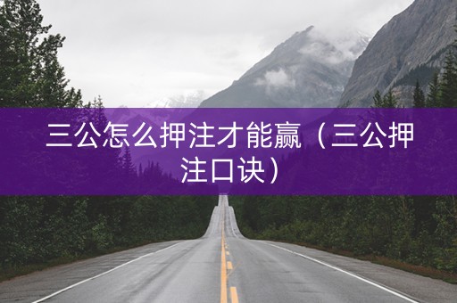 三公怎么押注才能赢（三公押注口诀）