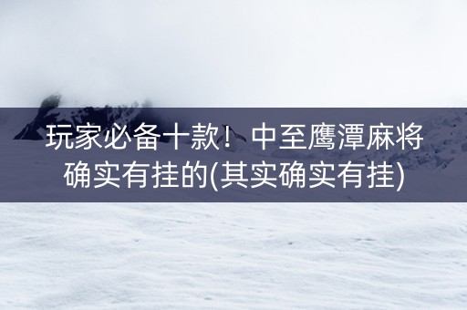玩家必备十款！中至鹰潭麻将确实有挂的(其实确实有挂)