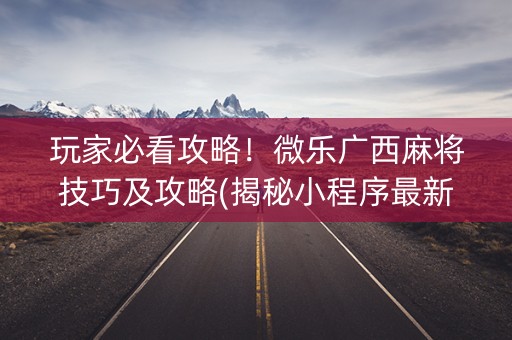 玩家必看攻略！微乐广西麻将技巧及攻略(揭秘小程序最新神器下载)