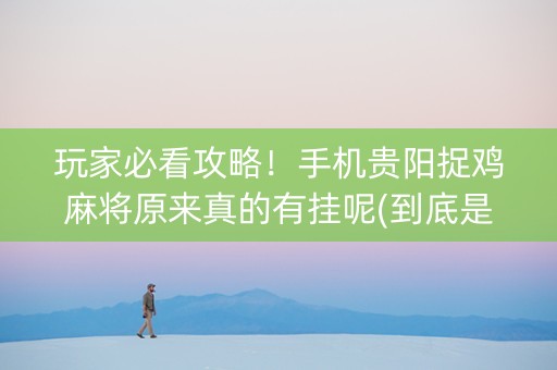 玩家必看攻略！手机贵阳捉鸡麻将原来真的有挂呢(到底是不是有挂)