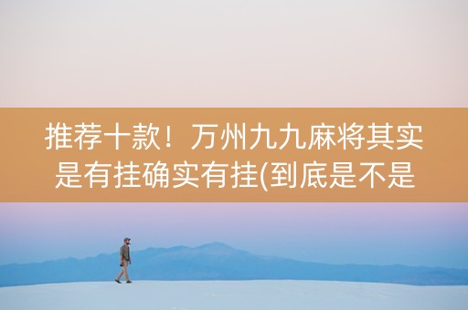 推荐十款！万州九九麻将其实是有挂确实有挂(到底是不是有挂)