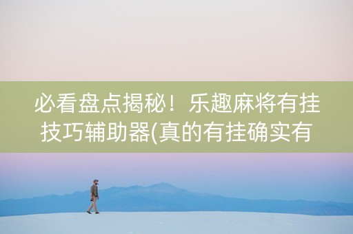 必看盘点揭秘！乐趣麻将有挂技巧辅助器(真的有挂确实有挂)