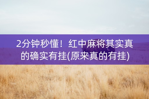 2分钟秒懂！红中麻将其实真的确实有挂(原来真的有挂)