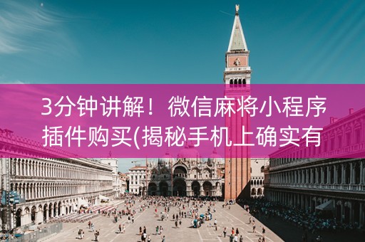 3分钟讲解！微信麻将小程序插件购买(揭秘手机上确实有猫腻)