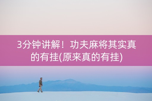 3分钟讲解！功夫麻将其实真的有挂(原来真的有挂)