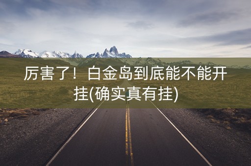 厉害了！白金岛到底能不能开挂(确实真有挂)