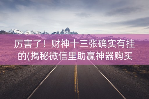 厉害了！财神十三张确实有挂的(揭秘微信里助赢神器购买)