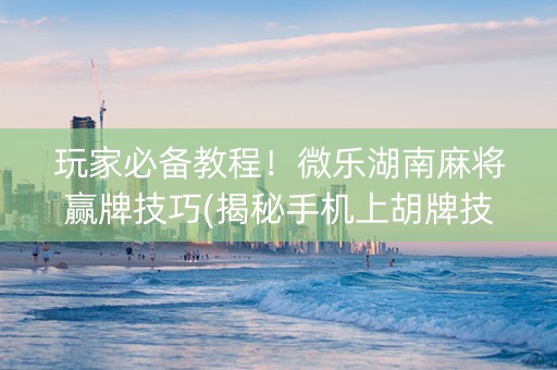 玩家必备教程！微乐湖南麻将赢牌技巧(揭秘手机上胡牌技巧)