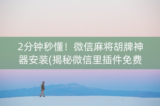 2分钟秒懂！微信麻将胡牌神器安装(揭秘微信里插件免费)