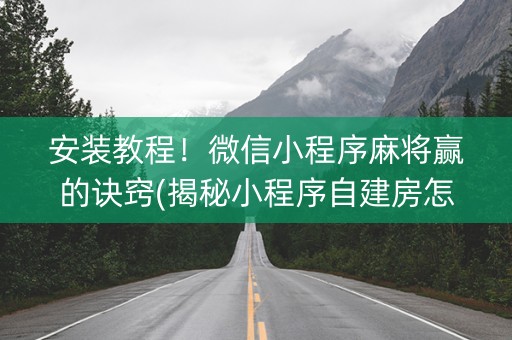 安装教程！微信小程序麻将赢的诀窍(揭秘小程序自建房怎么赢)