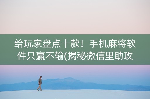 给玩家盘点十款！手机麻将软件只赢不输(揭秘微信里助攻神器)