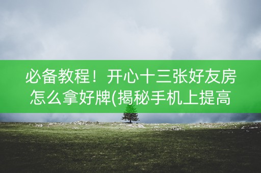 必备教程！开心十三张好友房怎么拿好牌(揭秘手机上提高胜率)