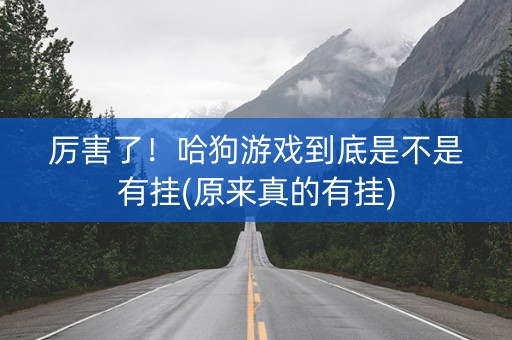 厉害了！哈狗游戏到底是不是有挂(原来真的有挂)