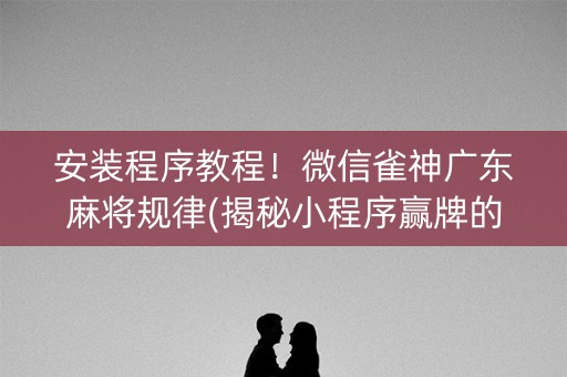 安装程序教程！微信雀神广东麻将规律(揭秘小程序赢牌的技巧)