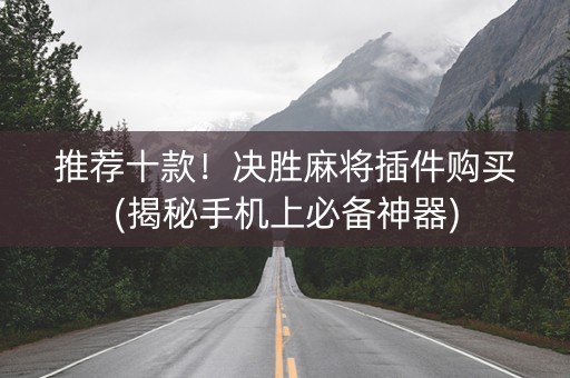 推荐十款！决胜麻将插件购买(揭秘手机上必备神器)