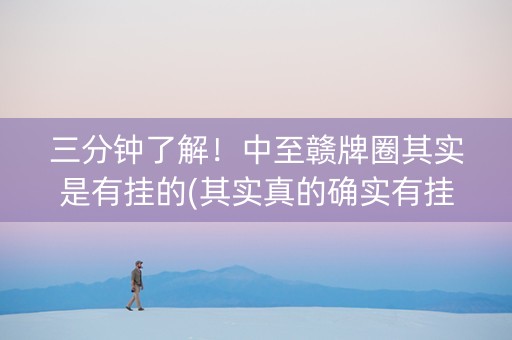 三分钟了解！中至赣牌圈其实是有挂的(其实真的确实有挂)