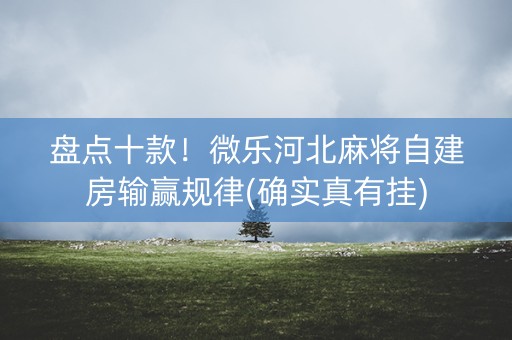 盘点十款！微乐河北麻将自建房输赢规律(确实真有挂)
