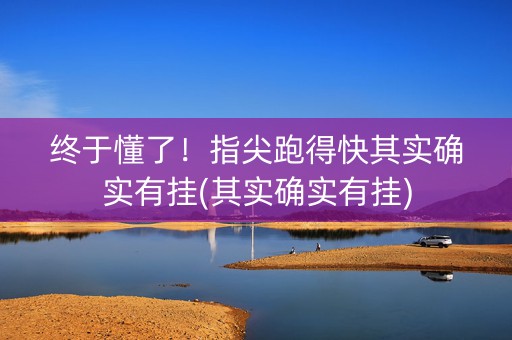 终于懂了！指尖跑得快其实确实有挂(其实确实有挂)