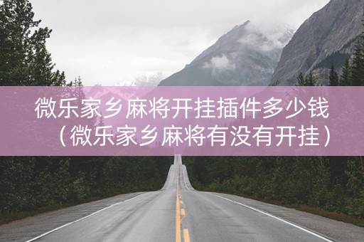 微乐家乡麻将开挂插件多少钱（微乐家乡麻将有没有开挂）