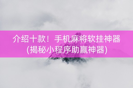 介绍十款！手机麻将软挂神器(揭秘小程序助赢神器)
