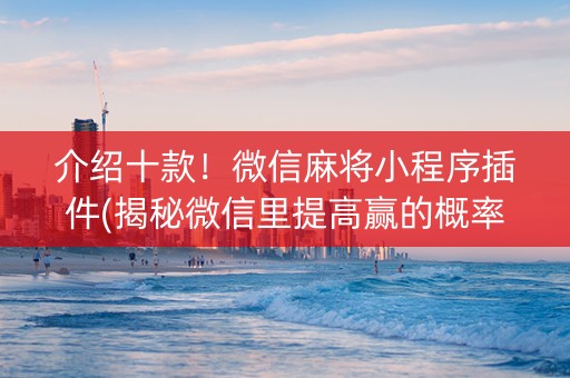 介绍十款！微信麻将小程序插件(揭秘微信里提高赢的概率)