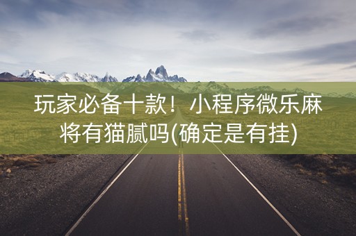 玩家必备十款！小程序微乐麻将有猫腻吗(确定是有挂)