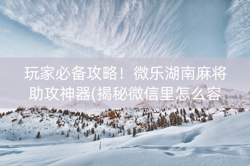 玩家必备攻略！微乐湖南麻将助攻神器(揭秘微信里怎么容易赢)