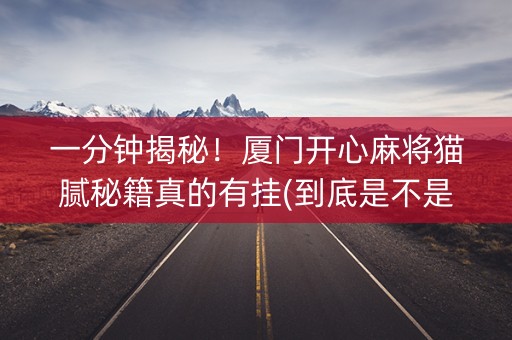 一分钟揭秘！厦门开心麻将猫腻秘籍真的有挂(到底是不是有挂)