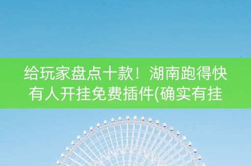 给玩家盘点十款！湖南跑得快有人开挂免费插件(确实有挂吗)