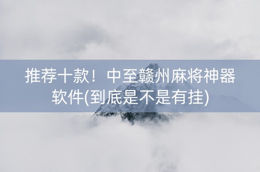推荐十款！中至赣州麻将神器软件(到底是不是有挂)