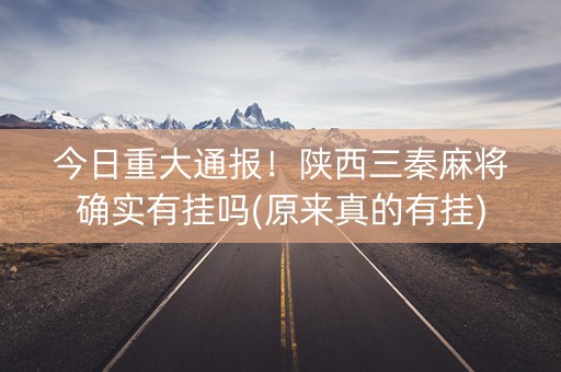 今日重大通报！陕西三秦麻将确实有挂吗(原来真的有挂)