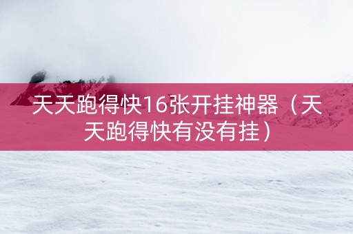 天天跑得快16张开挂神器（天天跑得快有没有挂）